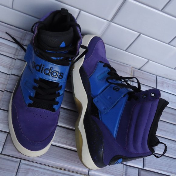 SIZE 11. Adidas Hackmore high-top basketball sneakers.